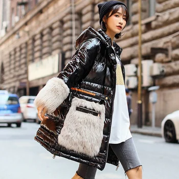 

Natural Fur Coat Female Winter Duck Down Jacket Women Korean 100% Real Wool Tops Vintage Double Faced Coats Jackets Hiver CD938