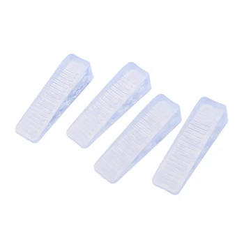 

Home Office Clear Plastic Door Wedge Stopper Block 4 Pcs