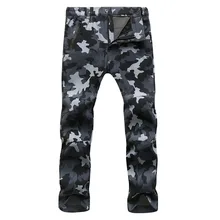 Мужские и женские брюки для походов, Походов, Кемпинга, катания на лыжах, походов, бархатные толстые теплые ветрозащитные водонепроницаемые флисовые брюки Софтшелл