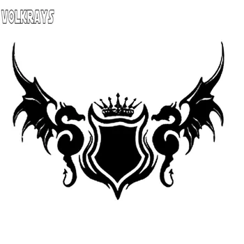 

Volkrays Personality Car Sticker Dragon Car-styling Motorcycle Accessories Reflective Vinyl Decal Black/Silver,13cm*19cm