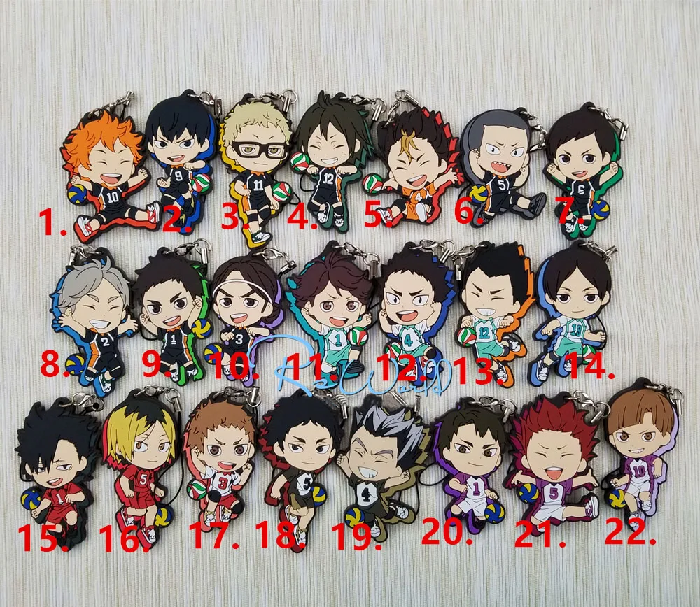 Новинка лидер продаж Аниме Haikyuu резиновый брелок для ключей ремни Редкие Косплэй