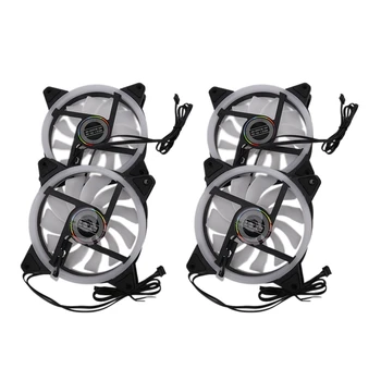 

Computer PC Case Fan RGB Adjust LED Fan Quiet Remote Computer Cooler Cooling RGB Case Fans (4PCS+1 Controller)