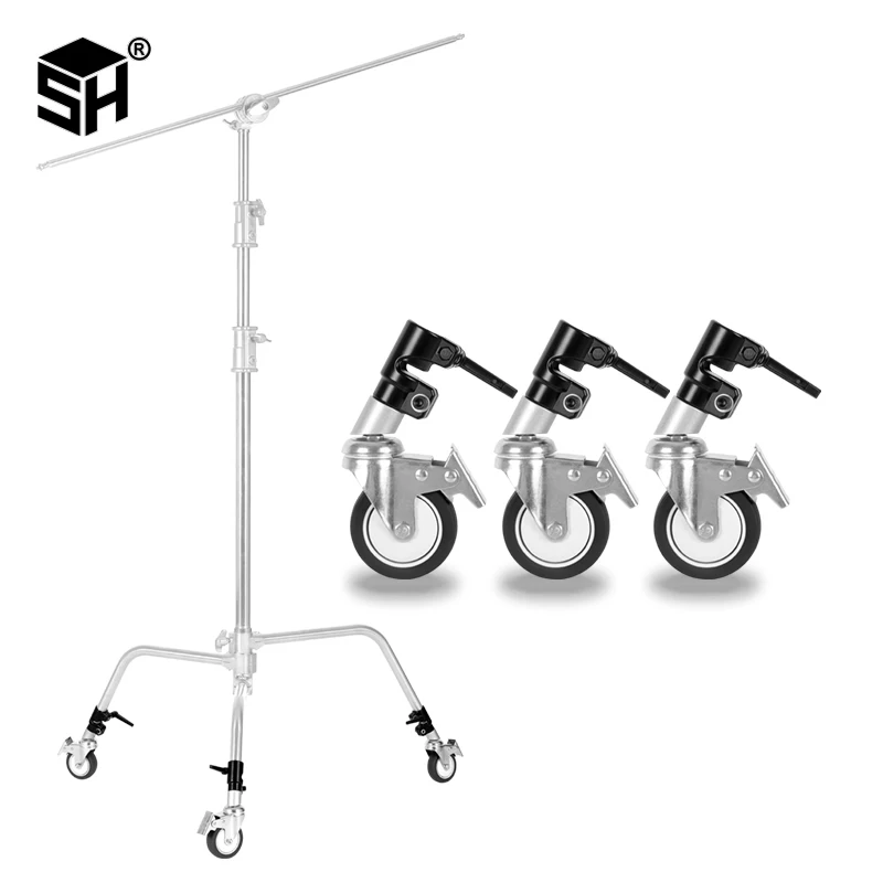 Professional Pro 3 Wheels Multi-function Photography Studio Heavy Lighting Century C Stand Special 