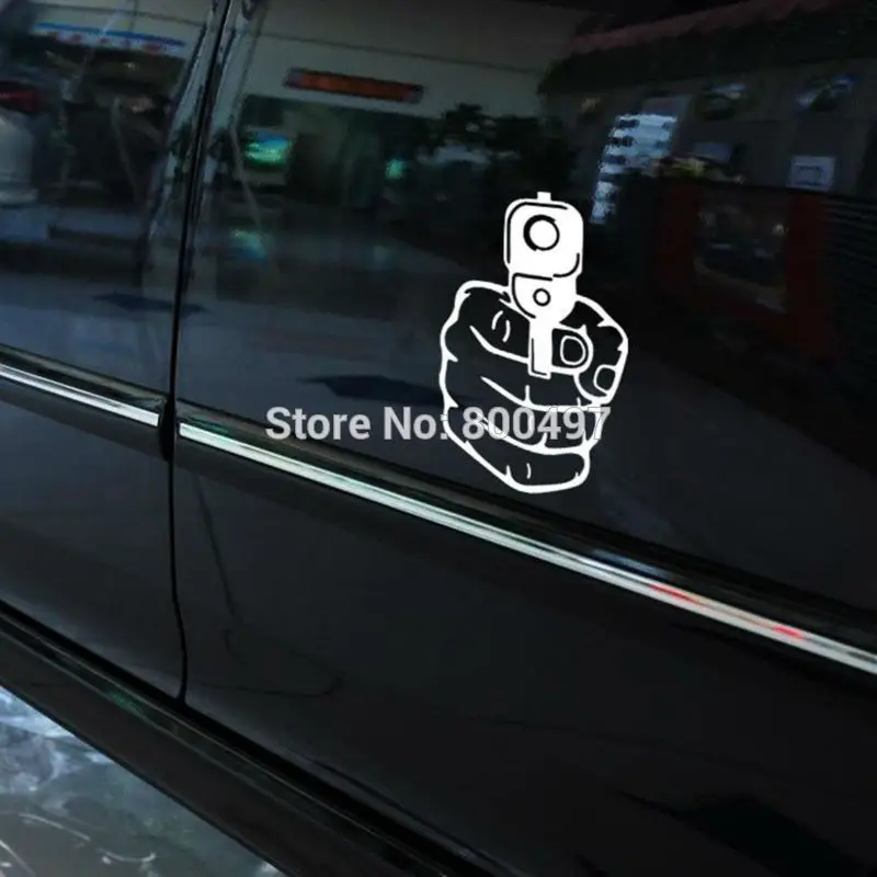 Newest Creative Gun Holding Style Car Sticker Decoration Decals for Volkswagen BMW Benz Opel Peugeot Renault | Автомобили и