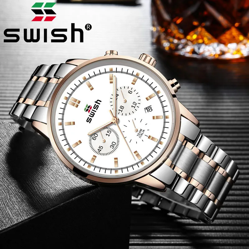 

SWISH Top Brand Luxury Waterproof Watch 2019 Watch Men Fashion Men's Quartz Watch Clock Mens Watches