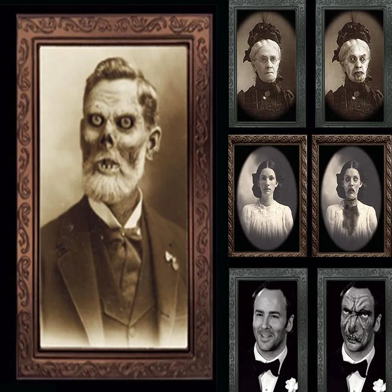 3D Изменение лица настенная Фреска Хэллоуин Ужасный Призрак фоторамка с привидениями настенные декоративные наклейки Хэллоуин вечерние реквизит