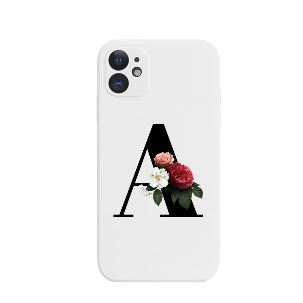 English Letter White Phone Case For iPhone 11 Pro Max X XS Max XR 7 8 Plus Fashion flower soft Silicone Cover iphone 8 leather case