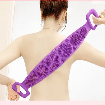 

Silicone Back Scrubber Soft Loofah Bath Towel Bath Belt Body Exfoliating Massage For Shower Body Cleaning Shower Strap