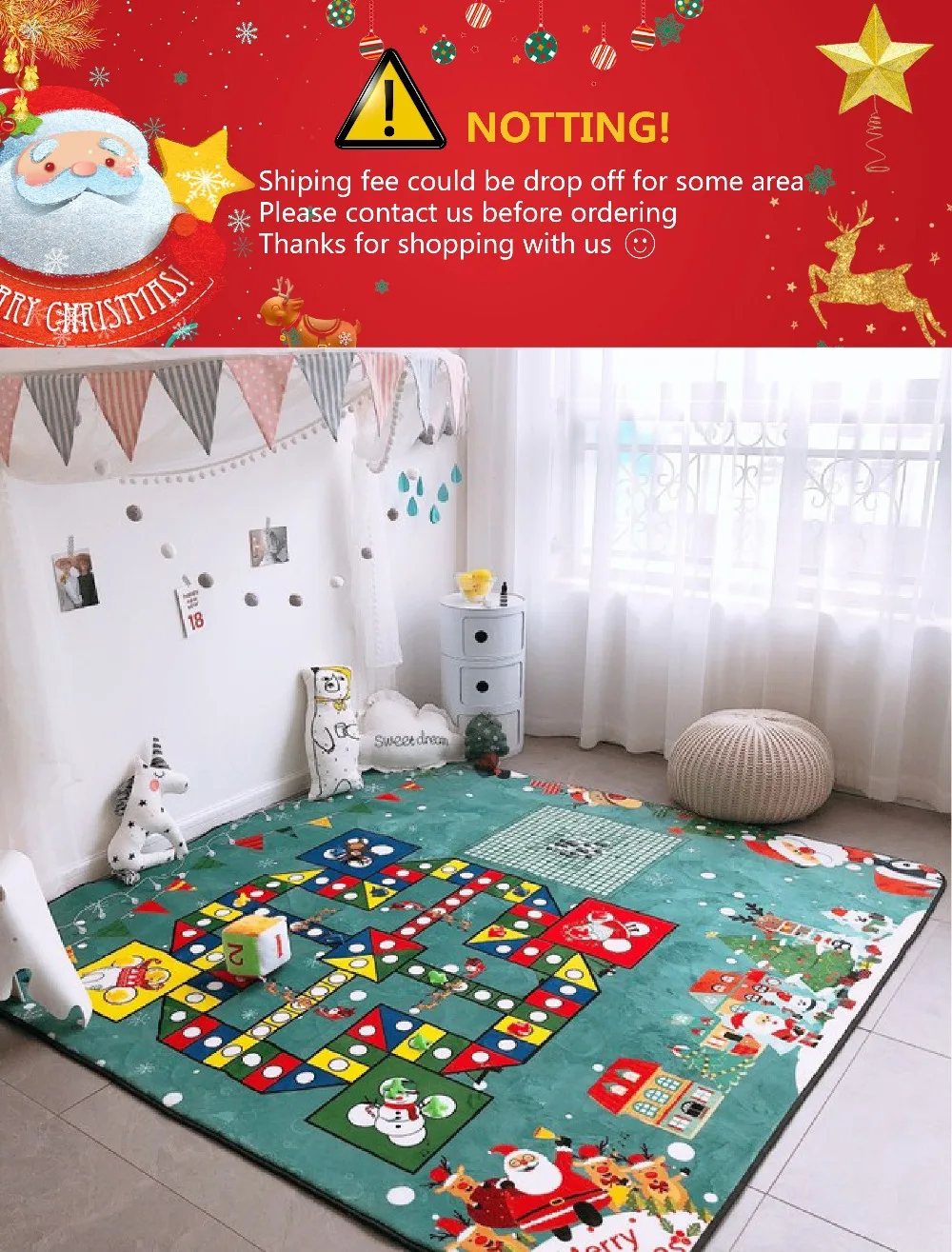Nordic Style Fashion Foldable Toy Car Scene Map Play Game Mats Baby Kids Crawling Blankets Floor Carpet Christmas Children Toy