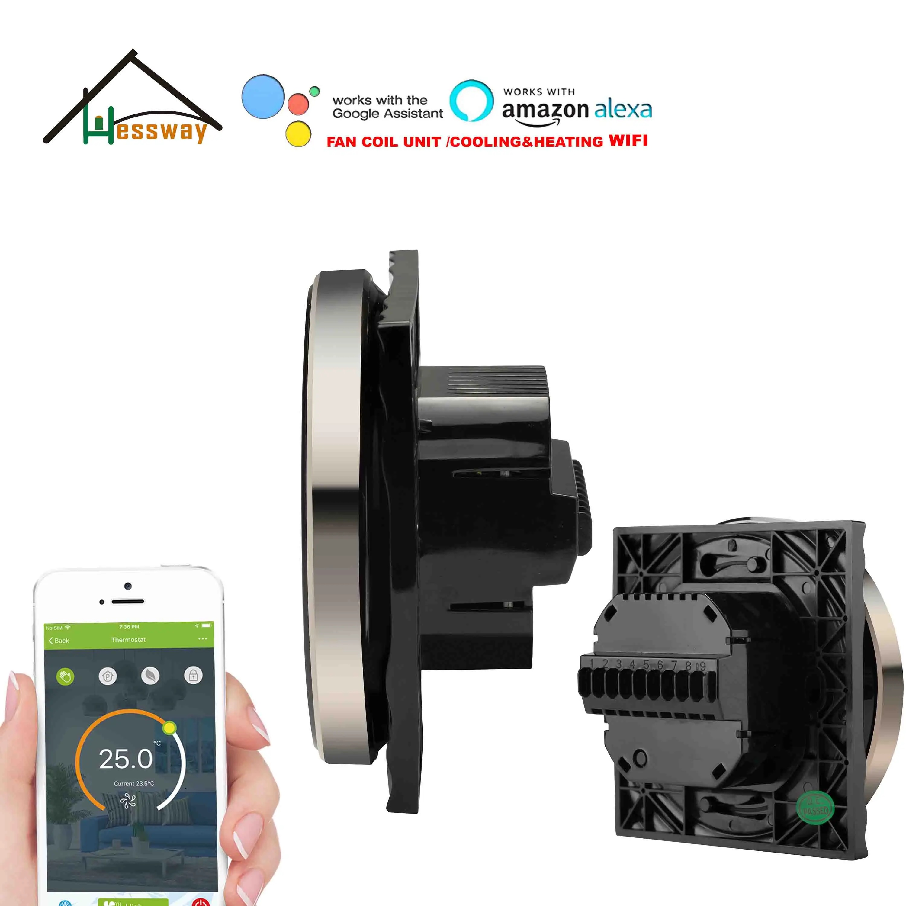 

HESSWAY Smart Life комнатный воздушный термостат Wi-Fi для вентиляторной катушки, контроллер нагревательного клапана охлаждения