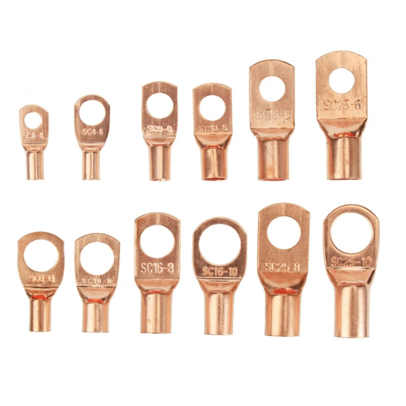 

170pcs Tinned Copper Lug Ring Terminals Assortment Kit Non Insulated Placing Electrical Cables Wire Crimp Connector Accessories