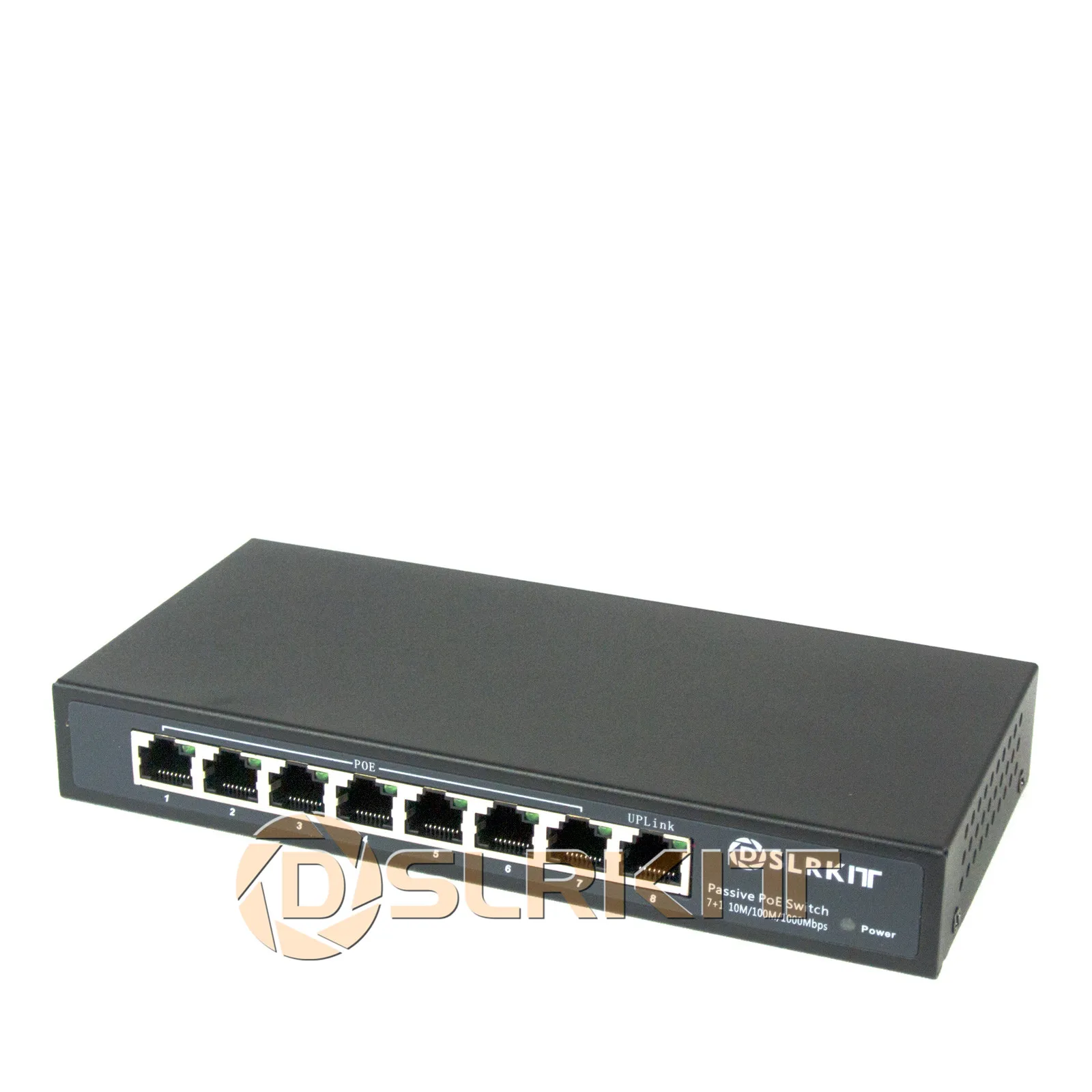 DSLRKIT Gigabit 8 puertos conmutador PoE pasivo inyector Ethernet sin adaptador de corriente