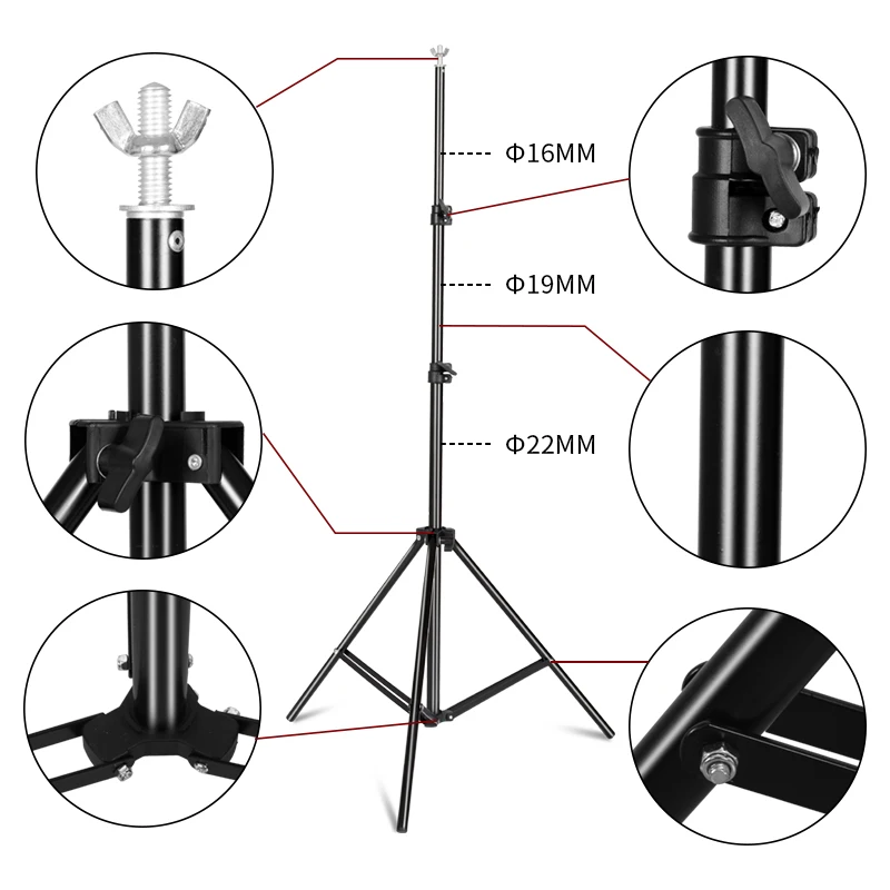  Photography Background Stand Support System Kit for Photo Studio Muslin Backdrops Paper and Canvas 