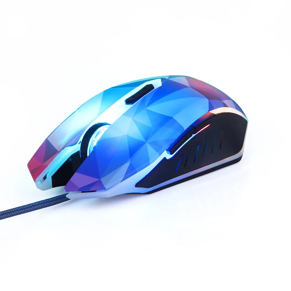 3500 dpi Проводная мышь компьютерная игровая мышь оптическая эргономичная мышь дышащая Алмазная мышь с подсветкой 4 регулируемых dpi для ноутбука