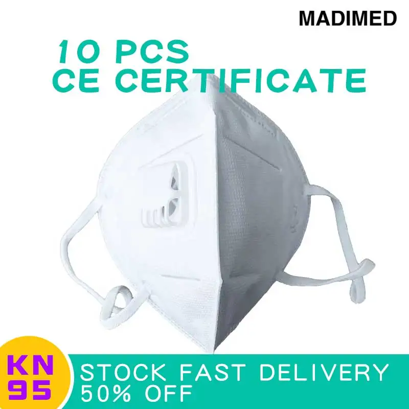 

10 pcs KN95 against Dustproof anti Breathable melt blown fabric cloth health Face Mask with valve Filtration N95 Masks KF94 FFP2