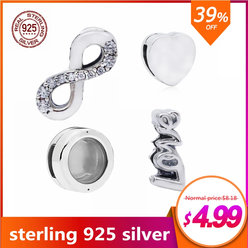 Модные серебряные бусины 925 пробы REFLEXIONS Love Heart Clip Charms fit оригинальный браслет Pandora
