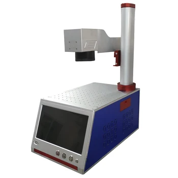 

30W fiber laser marking machine with PC computer for metal PVC aluminum gold silver brass phone steel engraving and cutting