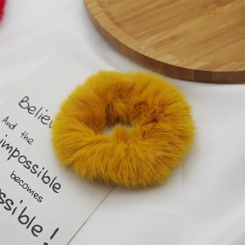 yellow 2 шт./компл. Красочные Леопардовый принт с Плюшевым Мехом резинка эластичная повязка на голову для девочек; мини-юбка для девочек; теплый Хвост Держатель для девочек Для женщин Лидер продаж - Цвет: yellow