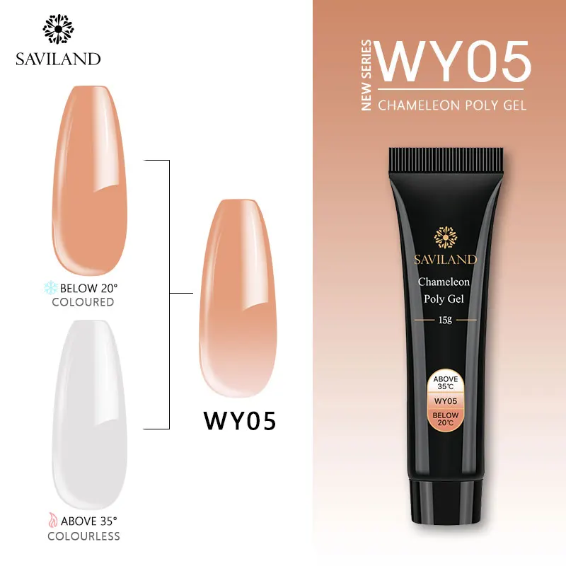 WY05 SAVILAND, Новое поступление, 15 мл, Гель-лак для ногтей, термо, полигель для наращивания, впитывается, УФ Гель-лак для маникюра, температурный цвет - Цвет: WY05
