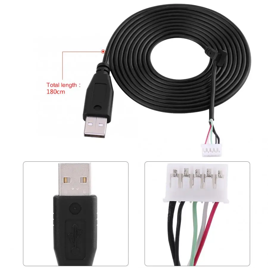 Черный кабель для мыши USB мыши/линия/провод Замена razer Abyssus 2014 mouse Line 11 внутренних