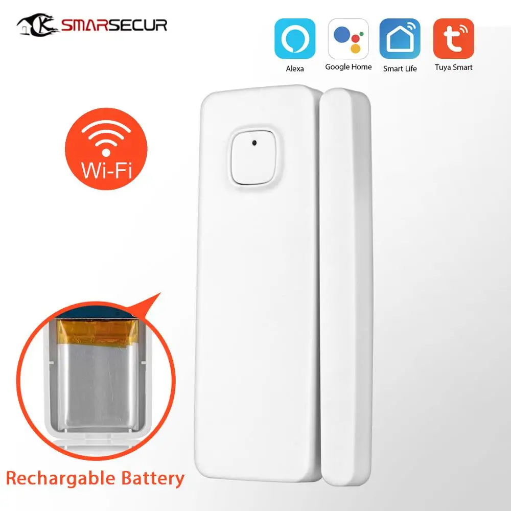 

WiFi Smart Door Window Sensor APP Notification Alerts Home Alarm Security Detector, Compatible With Alexa Google Home