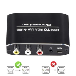 Boîtier adaptateur convertisseur Hdmi vers AV RCA, avec sortie Audio vidéo complète 1080P, pour affichage, TV, ordinateur, projecteur 