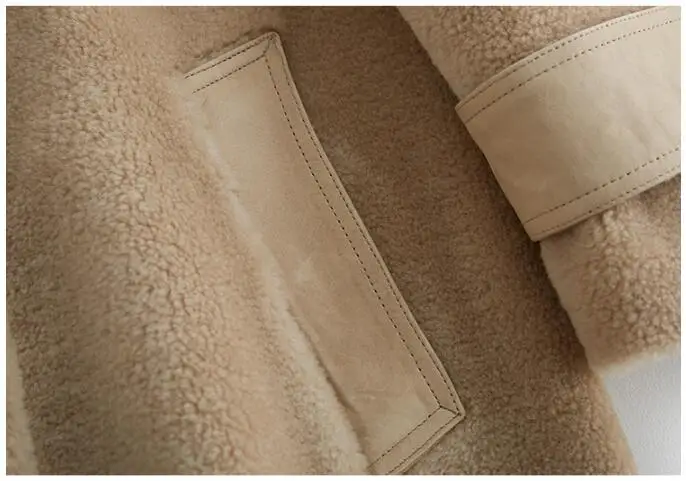 Натуральное меховое пальто с лисьим меховым воротником шерстяная куртка осенне-зимнее пальто женская одежда корейская овечья шерсть замшевая подкладка ZT3600