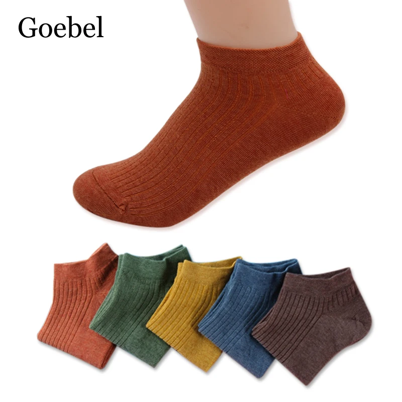 5Pairs/lot=10pieces Summer Socks Female Vertical Stripes Boat Woman Candy Color Cotton Shallow Mouth Ladies | Женская одежда