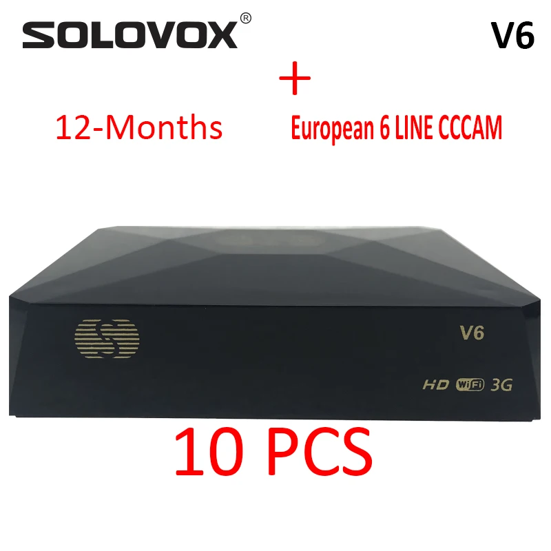 SOLOVOX V6 10 шт. домашний кинотеатр мини HD спутниковый ТВ приемник Поддержка M3U MARS CCCAM tv NOVA tv Xtream домашний кинотеатр тв - Цвет: V6CCCAM10PCS