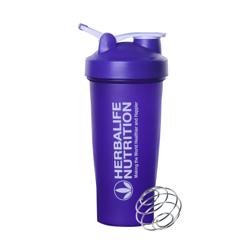Новое поступление 500 мл креативная Herbalife питательная пластиковая бутылка для воды Студенческая портативная прозрачная Спортивная бутылка для воды - Цвет: 600ml purple