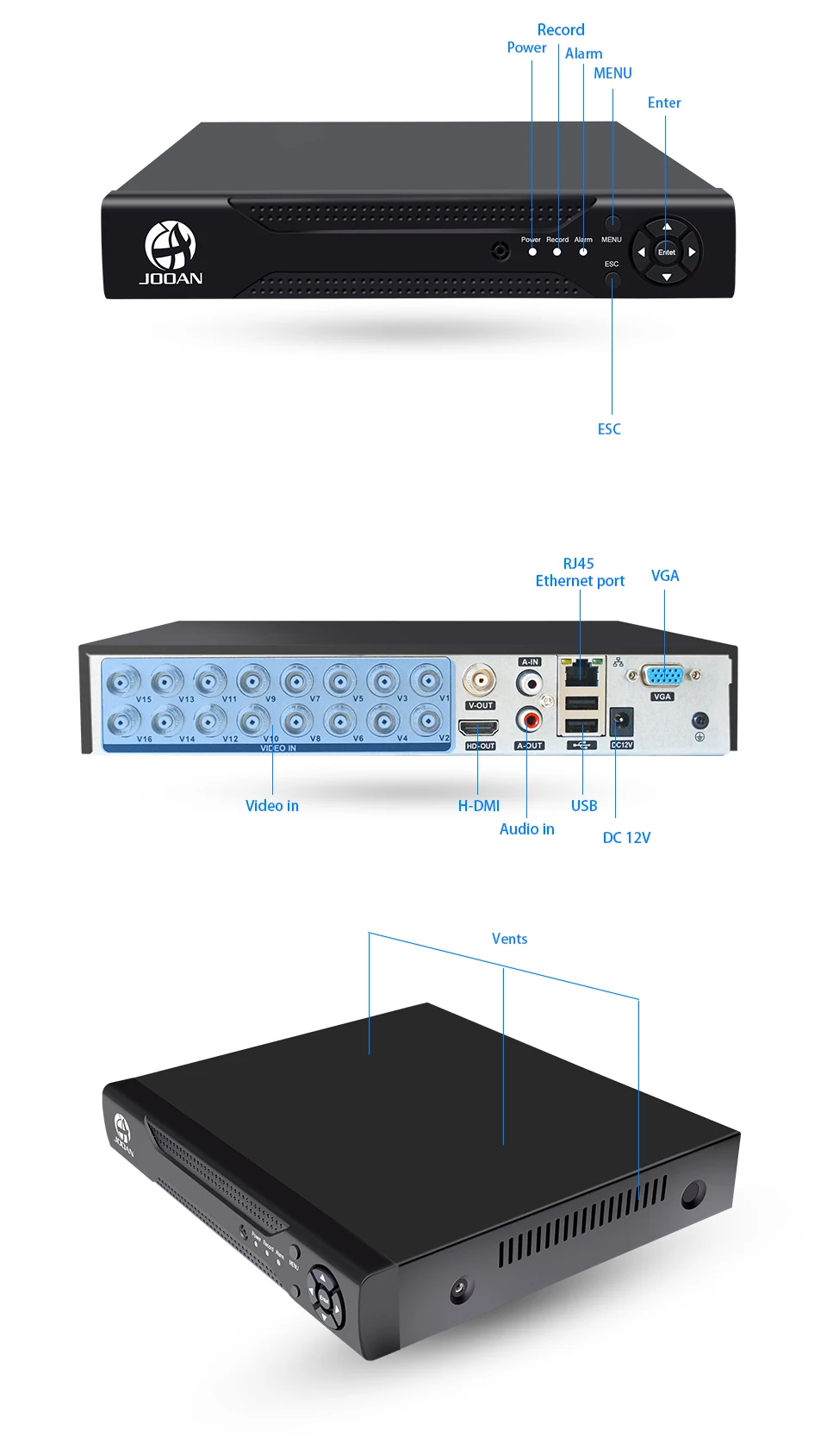 JOOAN 16CH CCTV DVR H.264 HD-OUT P2P облачный видео регистратор домашнее видеонаблюдение безопасности CCTV цифровой с ONVIF