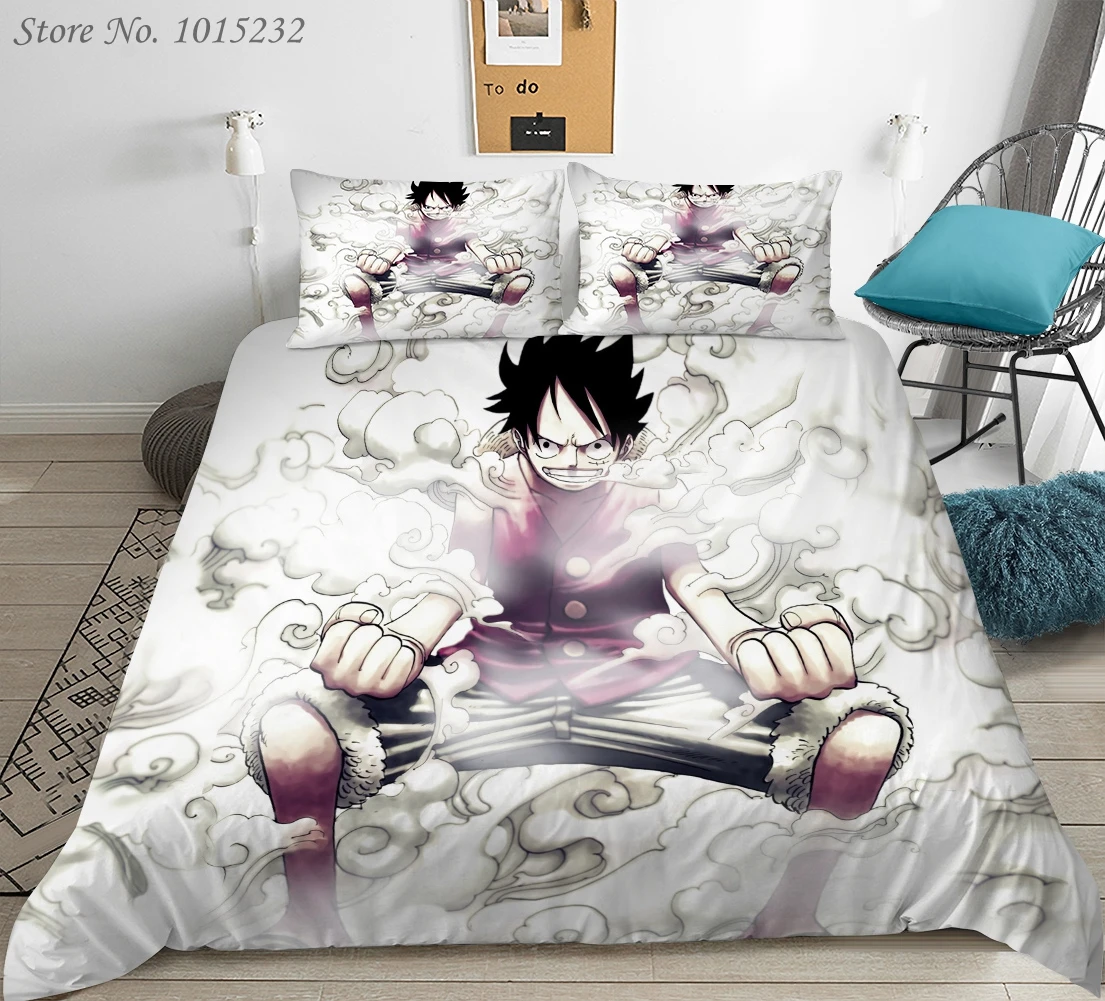 Fashion One Piece Luffy 3D Printed Bedding Set Duvet Covers Pillowcases Comforter Bedding Set Bedclothes Bed Linen 03 