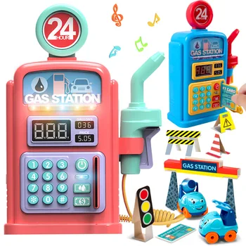 

New Trend Pretend Electric Toy Self-Service Gas Station Mini Car Wtih Sound and Light for Children's Gift
