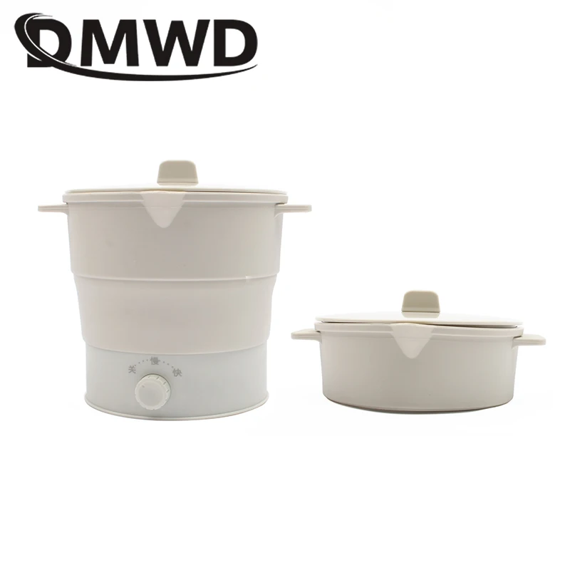 

DMWD Folding Silicone Hotpot Electric Multifunction Cooker Heating Kettle Water Boiler Stew Soup Noodle Pot Food Egg Steamer EU