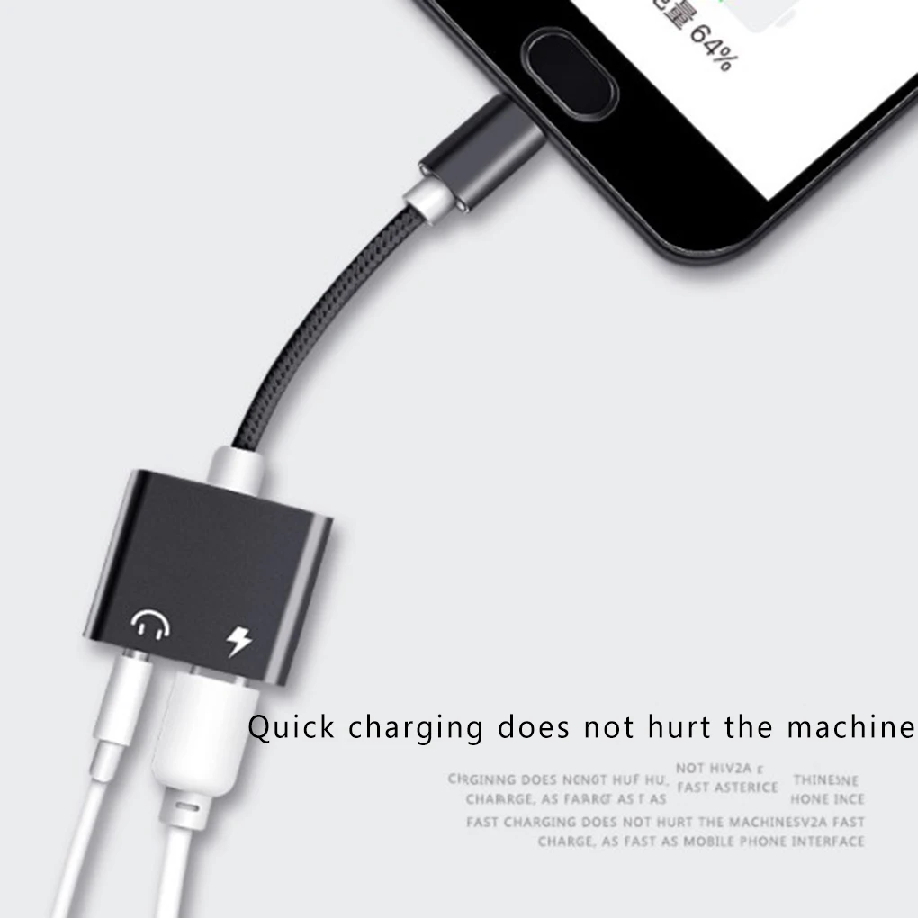 usb type C до 3,5 мм AUX Кабель-адаптер для зарядки наушников 2 в 1 type-C зарядное устройство адаптер Замена для samsung