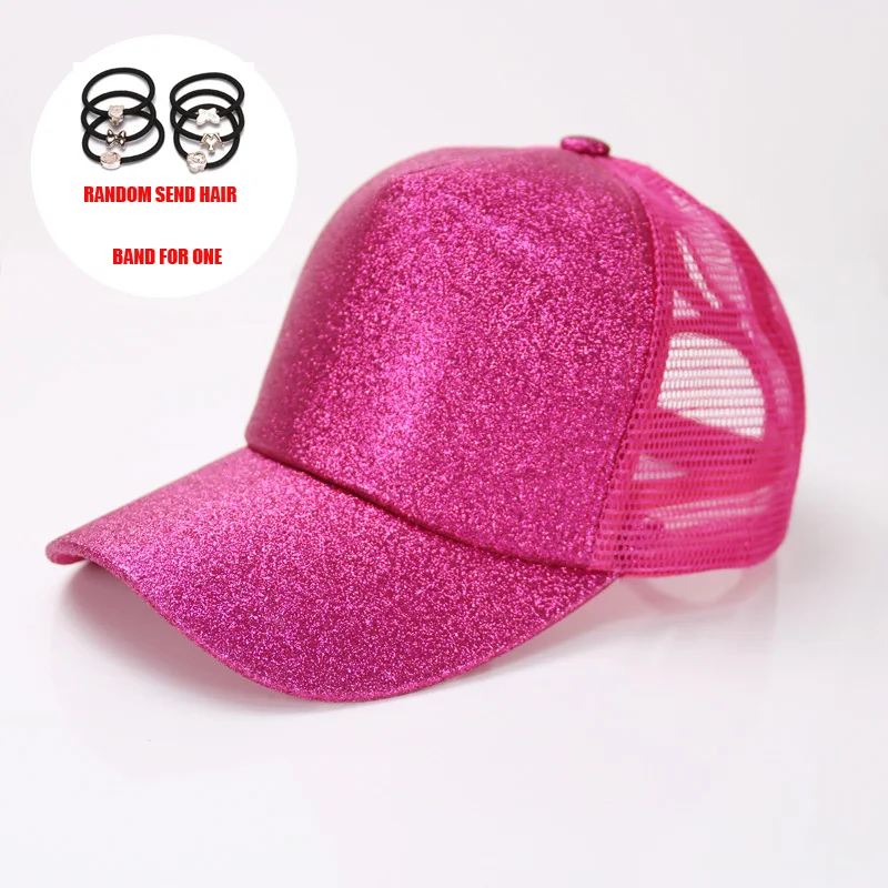 Женская бейсбольная кепка Ponytail Messy Bun Snapback, летние сетчатые шляпы, Повседневная Спортивная Кепка с блестками, Прямая, шапка, уличная одежда шляпа - Цвет: A-3