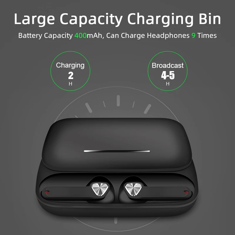 CLAITE BE36 TWS Bluetooth наушники 5,0 Hi-Fi бас наушники коснитесь сенсорные водонепроницаемые спортивные гарнитуры с выдвижным беспроводным зарядным устройством
