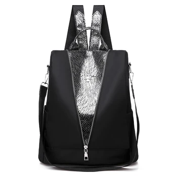 

2021 large-capacity anti-theft women's backpack waterproof Oxford cloth canvas female student backpack fashion travel backpack