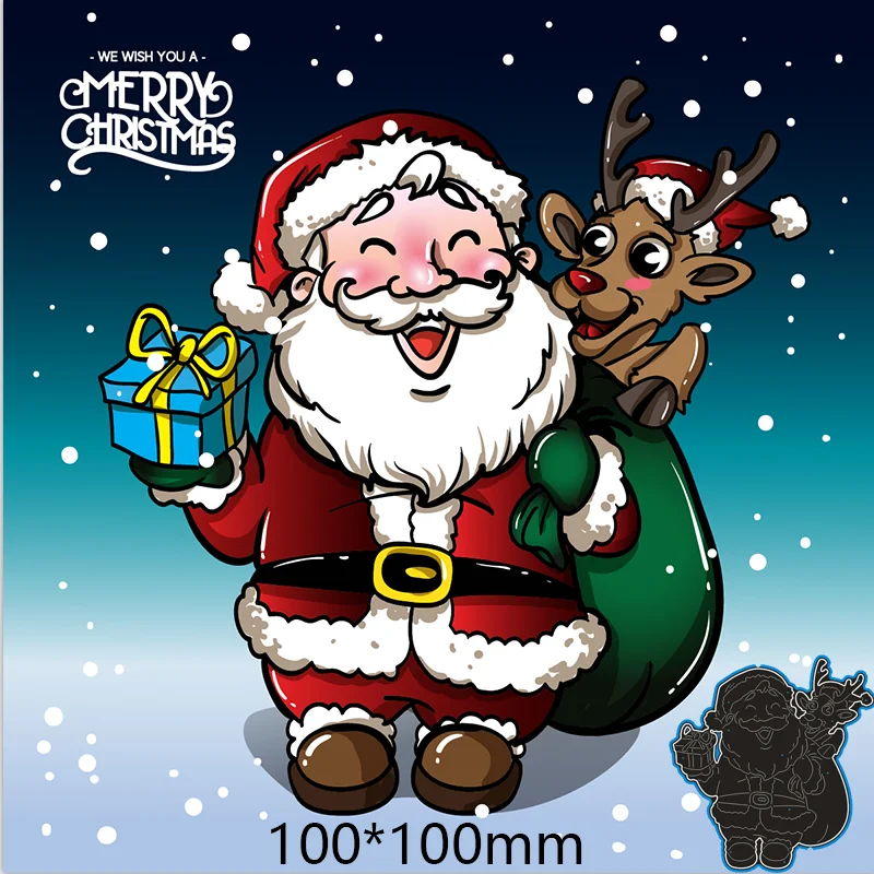

100*100mm Santa Claus and tree Creative New Metal Cutting Dies Scrapbook Embossing Paper Craft Album Card Punch Knife