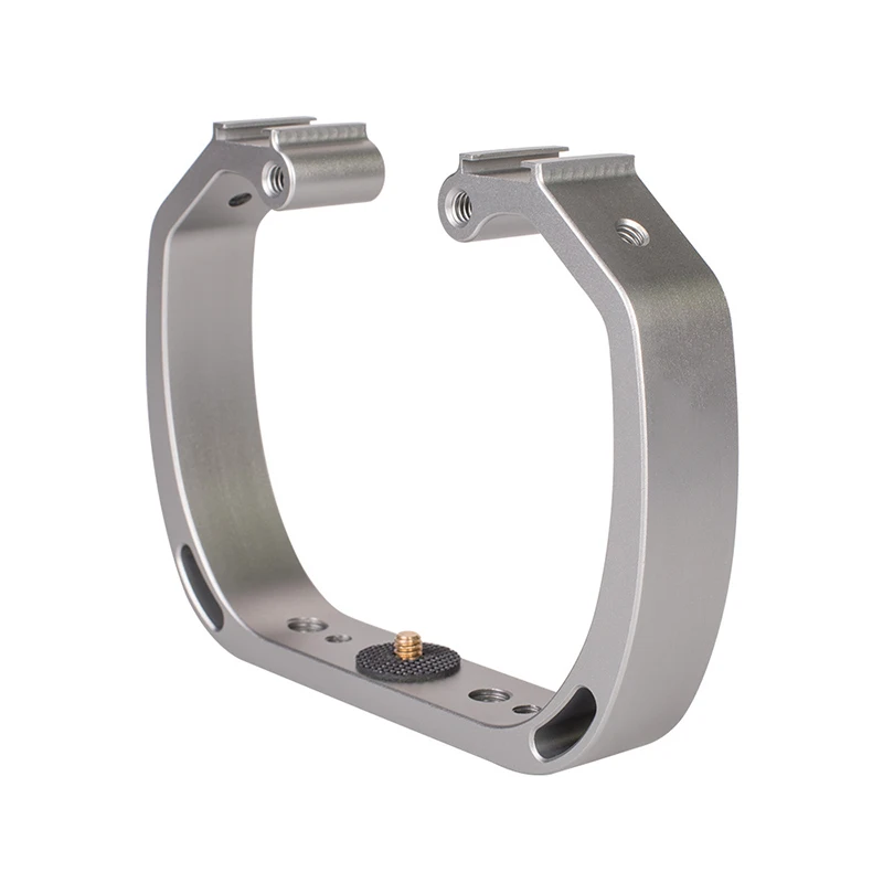 Double Head Cold Shoe Holder Bracket 1/4" 3/8" Mount for GoPro 7 6 5 4 Yi 4K Sjcam Eken Light Flash Stand - Цвет: Белый цвет