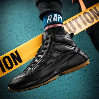 

Spring Men Shoes Trainers Leather Fashion Casual High Top Sport Height Increased Lace Up Ankle Boots For Men Zapatillas Hombre