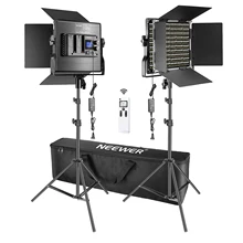 Neewer 2-Pack Advanced 660 LED Panel Video Light  Kit Photography Dimmable with 2.4G Wireless Remote for Studio Shooting