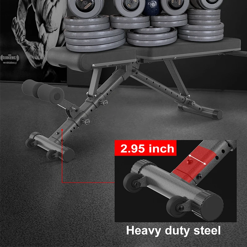multifunctional weight bench, folding weight training bench, foldable gym bench