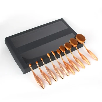 

10 Pcs Toothbrush Makeup Brush Set Toothbrush Shape Foundation Brush Fashion Makeup Tools
