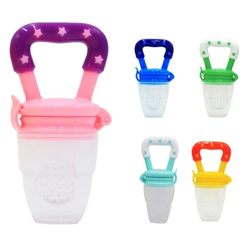 

Baby Food Feeder Pacifier Fresh Fruit Feeder Infant Teething Toy Nibbler Teether Pacifier Safe Silicone Pacifier for Baby S M L