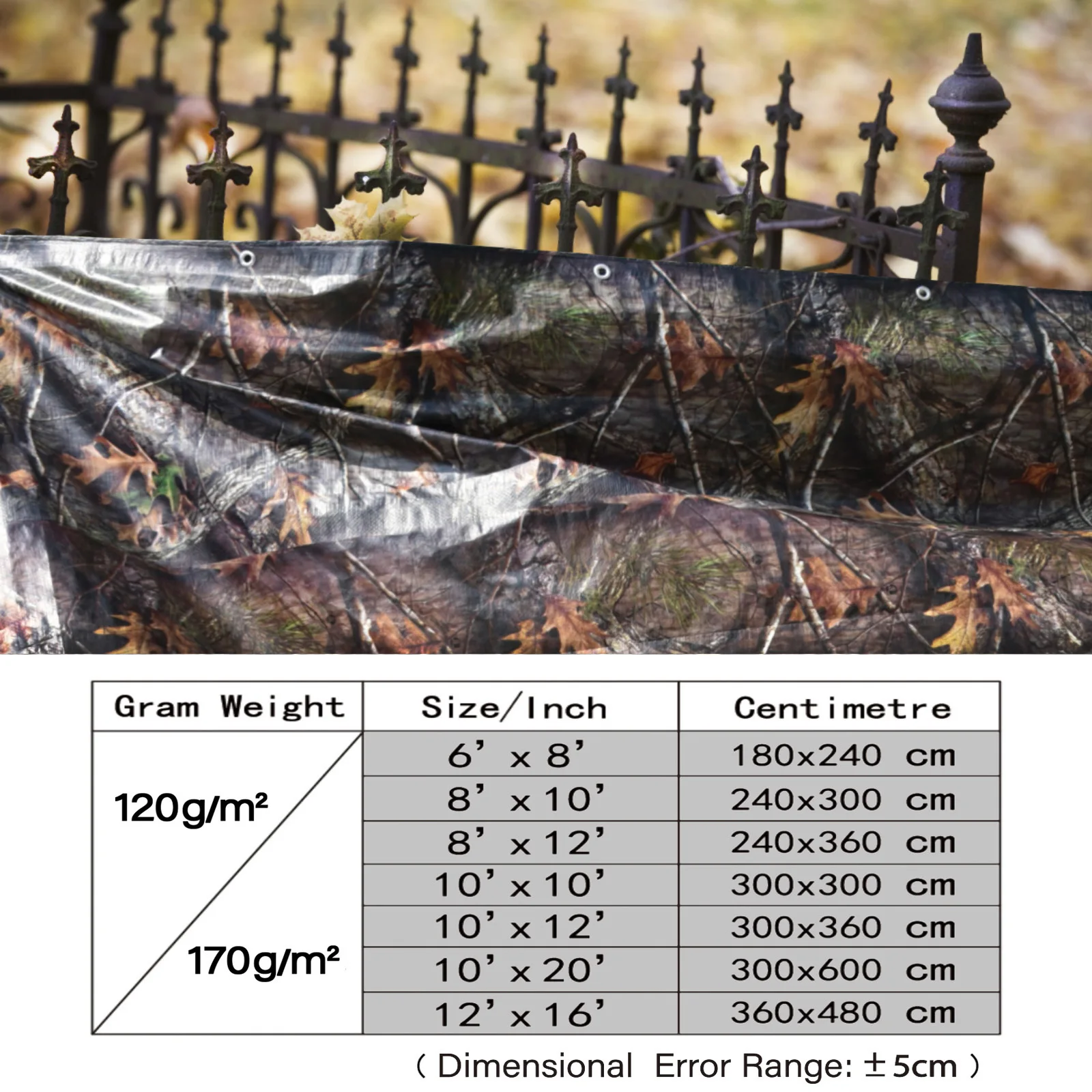 Heavy Duty Waterproof Tarp 6' X 8' Camo Multi Purpose Poly Shade Cover 8 10mil Tourist Sun Sail Awning Shelter Outdoor Tarpaulin