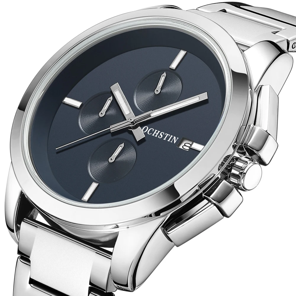 OCHSTIN Men Watches Chronograph Quartz Watch for Man Top Brand Luxury Chronograph Analog Stainless Steel Waterproof Wristwatch