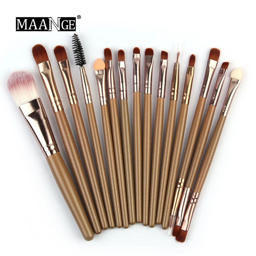 Manufacturers Direct Selling Maange 15 Eye Makeup Brush Set Beauty Tool Eyeshadow Brush Foreign Trade Hot Selling