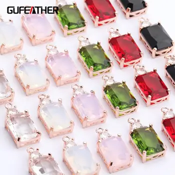 

GUFEATHER M453,jewelry accessories,18k gold plated,0.3 microns,diy zircon pendant,jump ring,diy earring,jewelry making,6pcs/lot