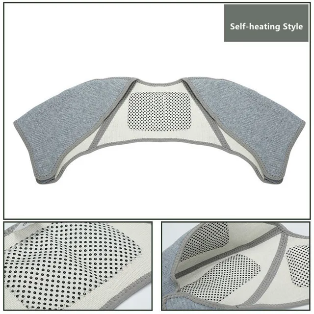 Bamboo Charcoal Fiber Double Shoulder Support Brace Self Heating Shoulder Warmer Pad Strap for Men Women Upper Back Pain Relief 5